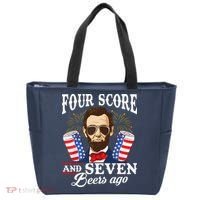 Four Score And 7 Beers Ago 4th Of July Drinking Like Lincoln Tote Bag thumb 0