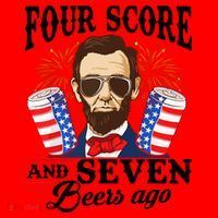 Four Score And 7 Beers Ago 4th Of July Drinking Like Lincoln Santa Hat thumb 1