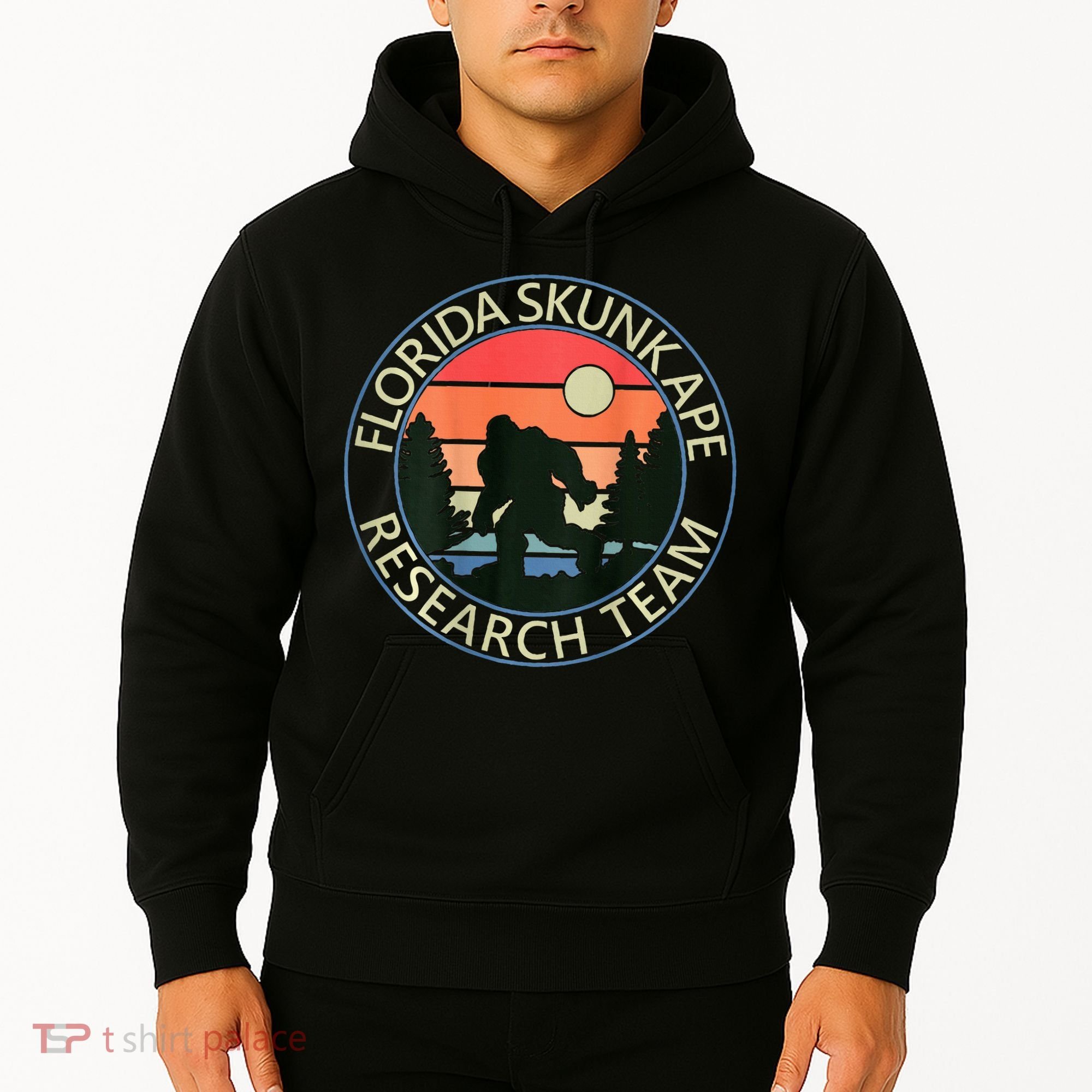 Florida Skunk Ape Research Team Camping Outdoors Back Print Hoodie