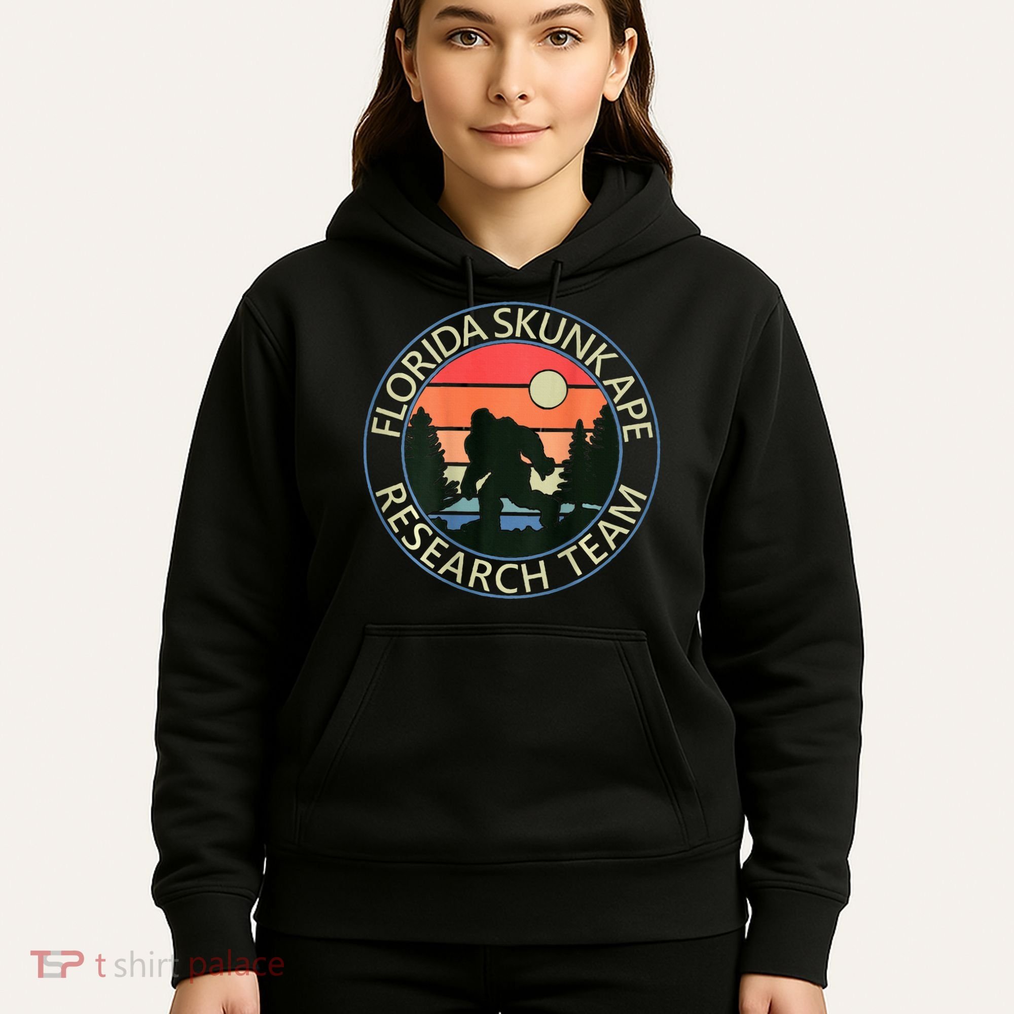 Florida Skunk Ape Research Team Camping Outdoors Back Print Hoodie