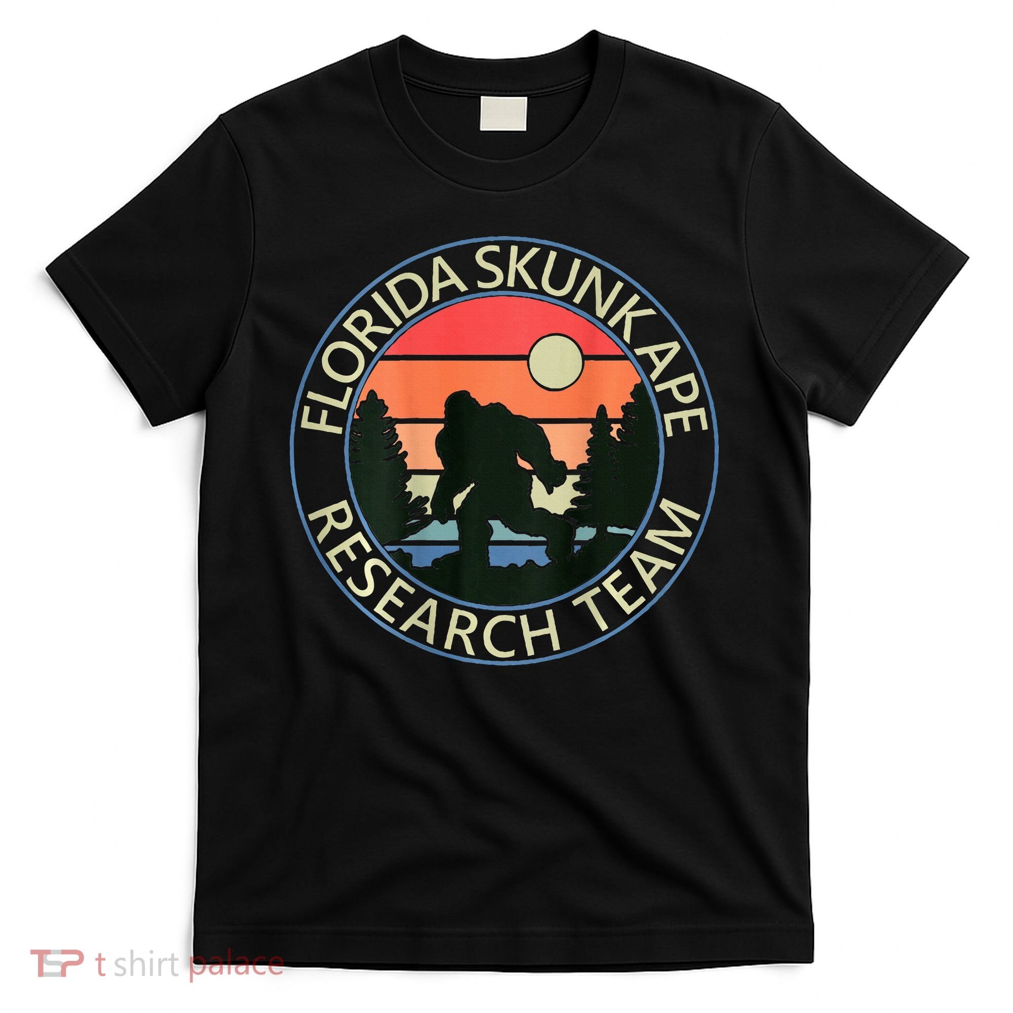Florida Skunk Ape Research Team Camping Outdoors Back Print T-Shirt