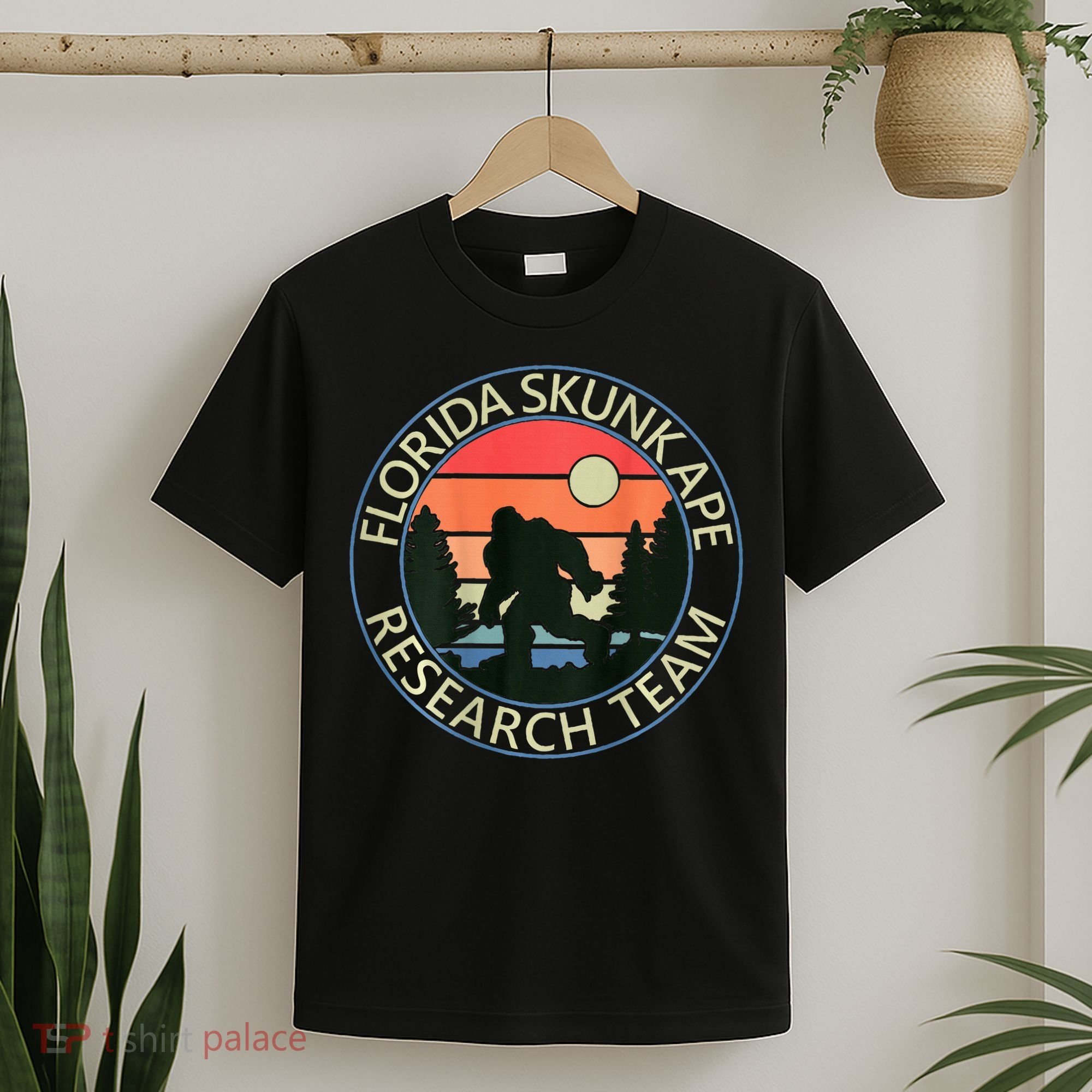 Florida Skunk Ape Research Team Camping Outdoors Back Print T-Shirt