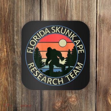 Florida Skunk Ape Research Team Camping Outdoors Back Print Coaster