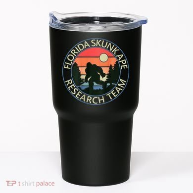 Florida Skunk Ape Research Team Camping Outdoors Back Print Tumbler