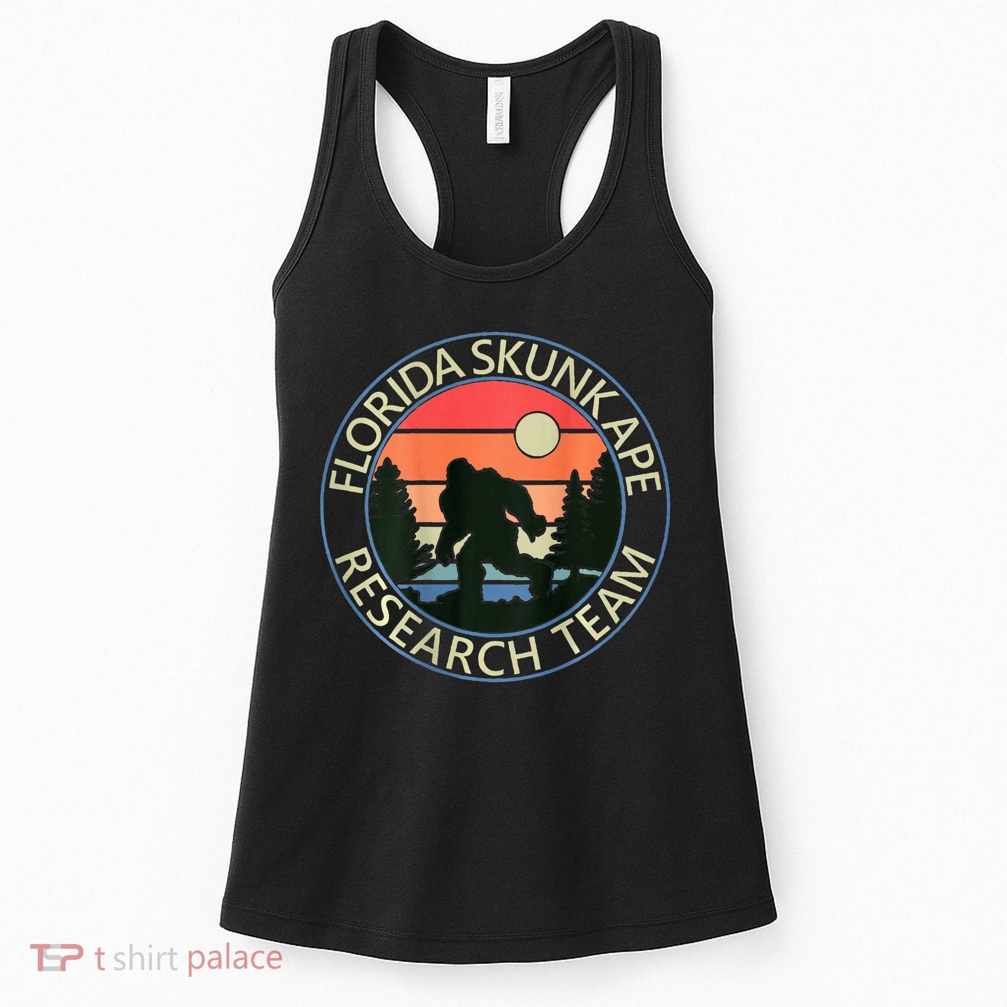 Florida Skunk Ape Research Team Camping Outdoors Back Print Women's Tank Top