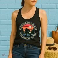 Florida Skunk Ape Research Team Camping Outdoors Back Print Women's Tank Top thumb 2