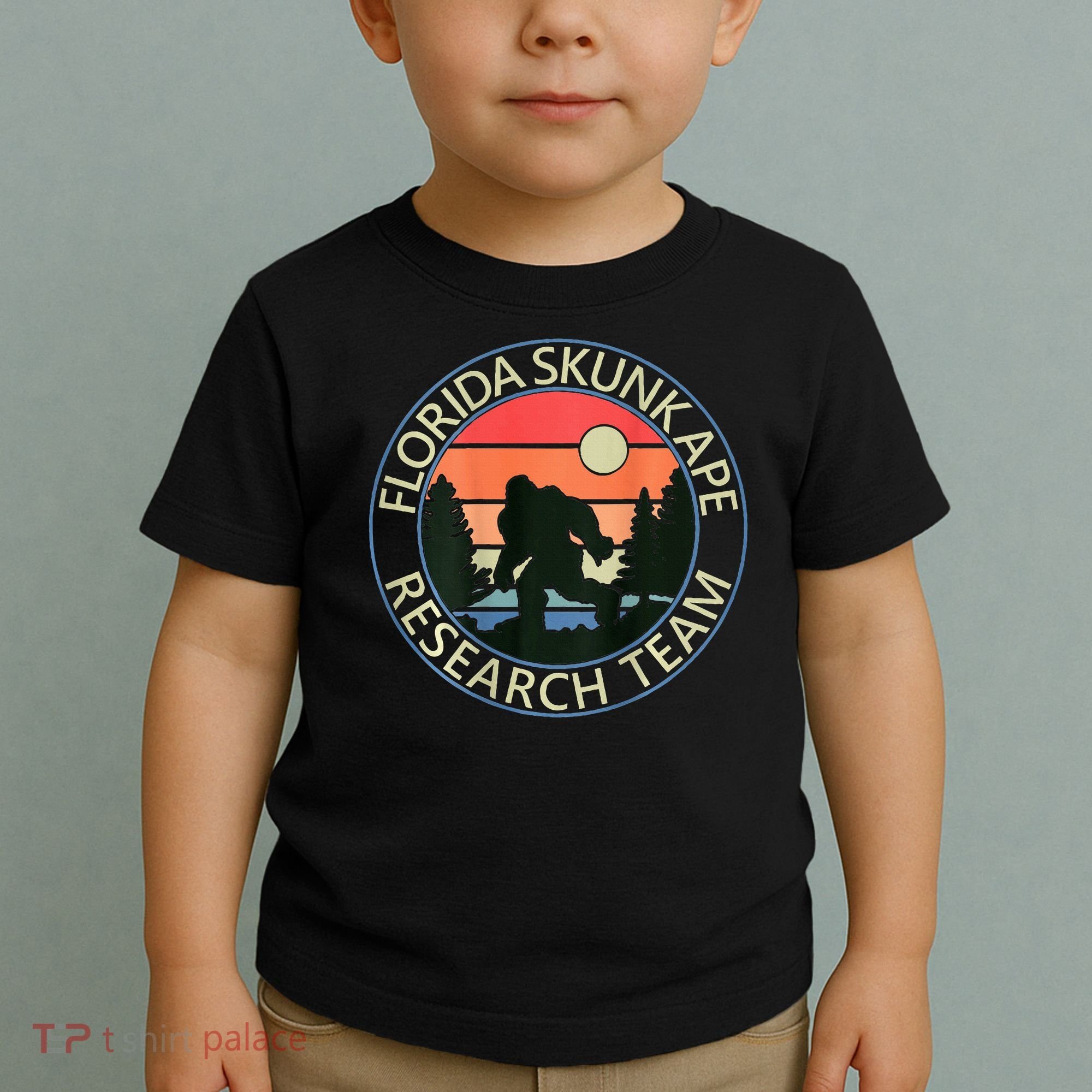 Florida Skunk Ape Research Team Camping Outdoors Back Print Toddler T-Shirt