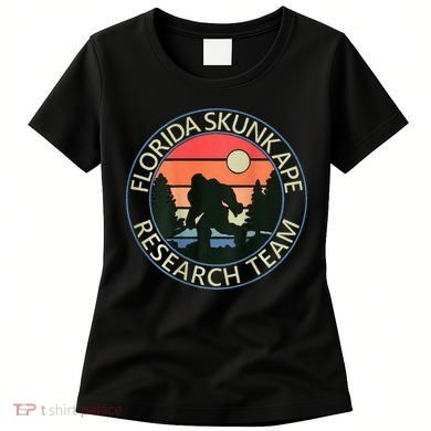 Florida Skunk Ape Research Team Camping Outdoors Back Print Women's T-Shirt