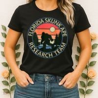 Florida Skunk Ape Research Team Camping Outdoors Back Print Women's T-Shirt thumb 2