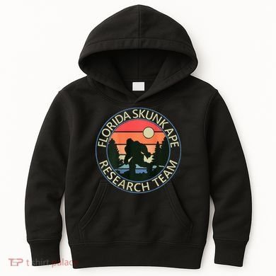 Florida Skunk Ape Research Team Camping Outdoors Back Print Kids Hoodie