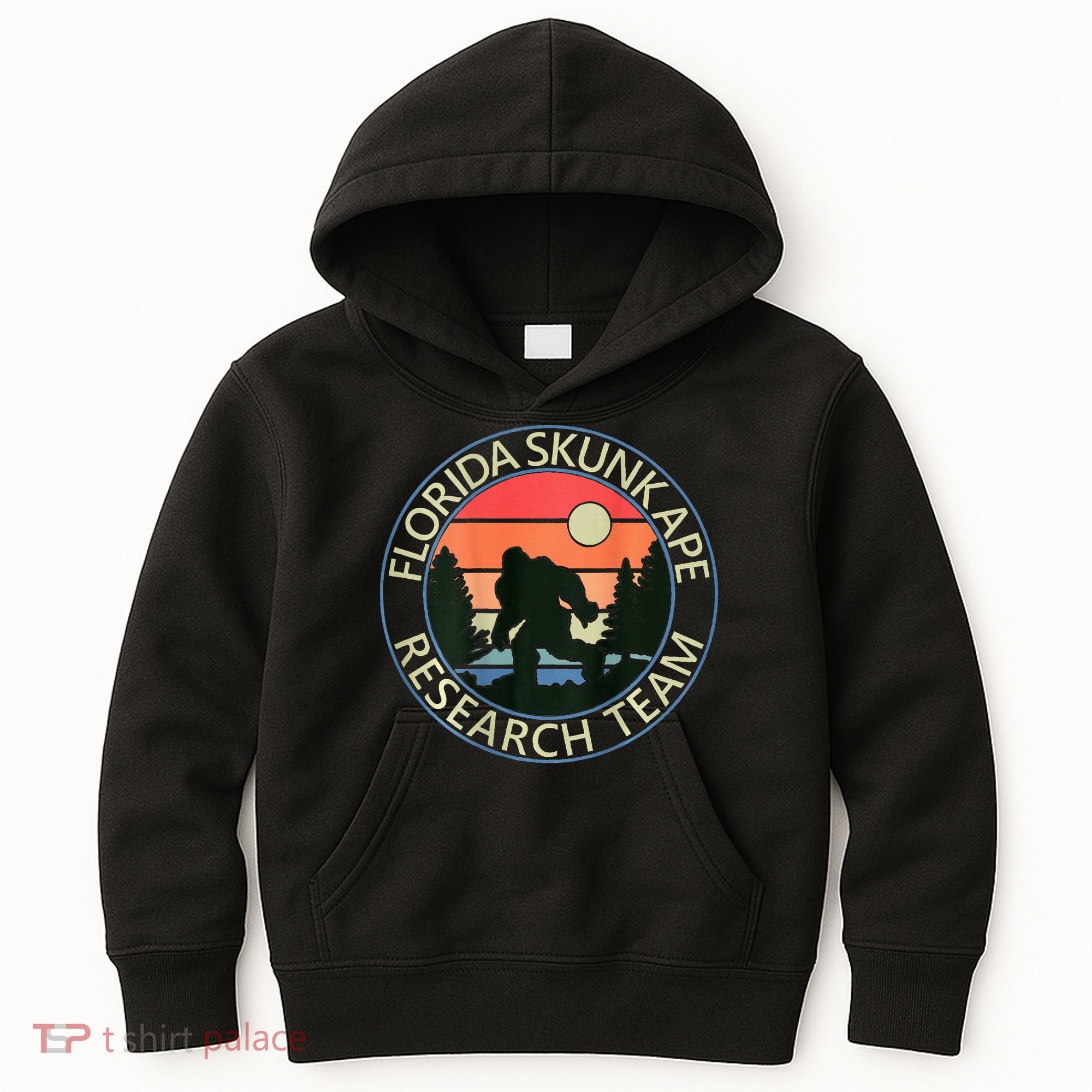 Florida Skunk Ape Research Team Camping Outdoors Back Print Kids Hoodie