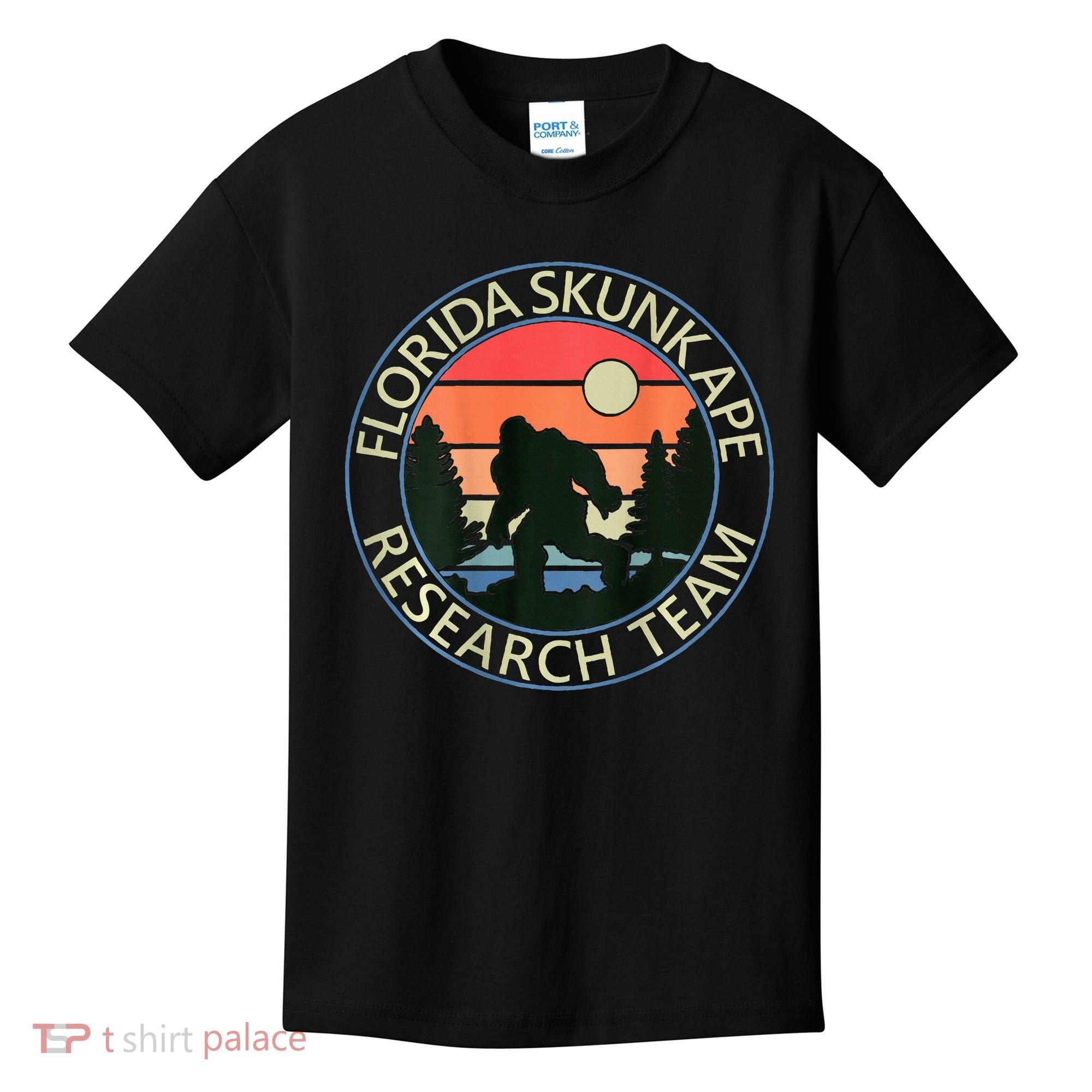 Florida Skunk Ape Research Team Camping Outdoors Back Print Kids T-Shirt