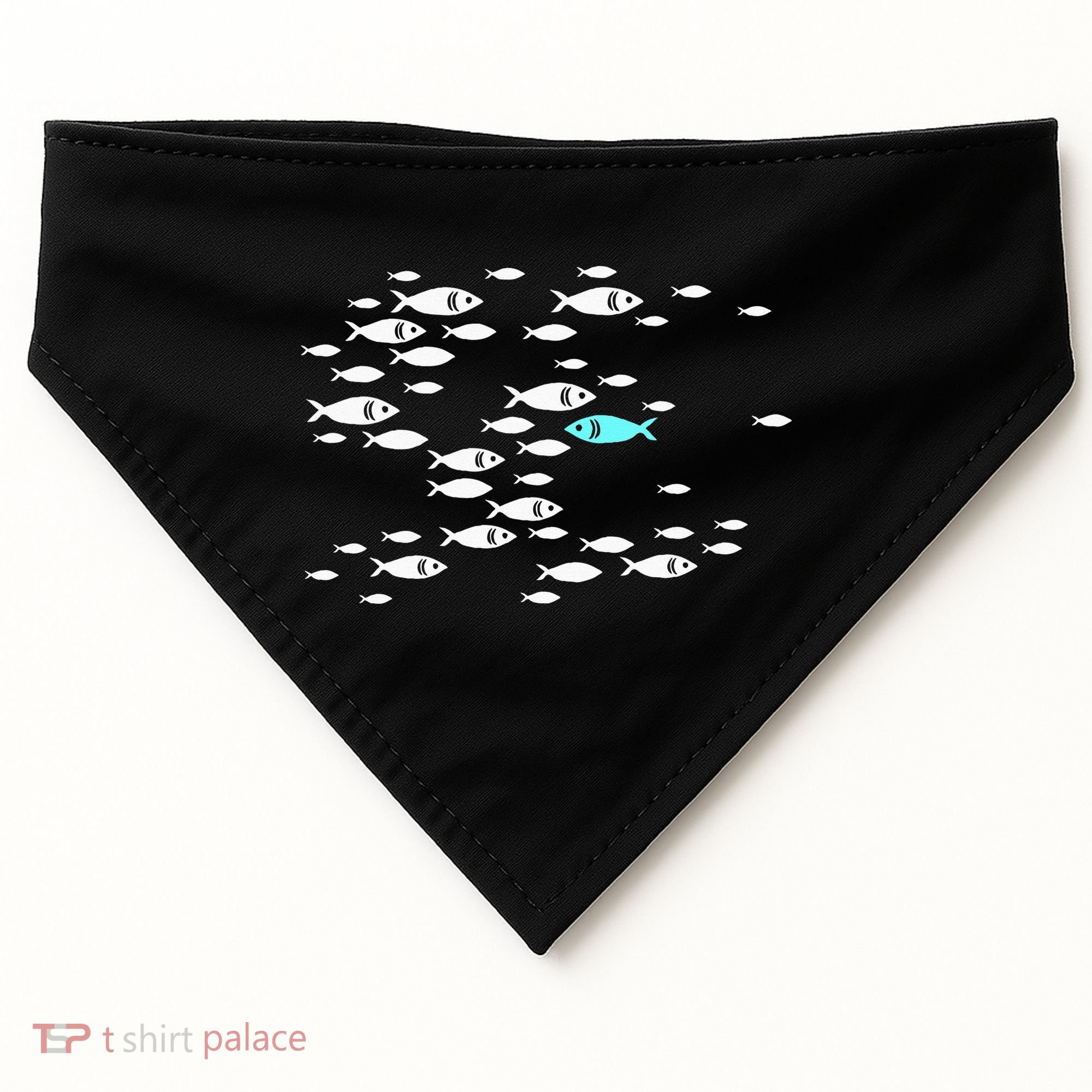 Fish Swim Against The Current In The Sea USA-Made Doggie Bandana