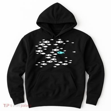 Fish Swim Against The Current In The Sea Hoodie