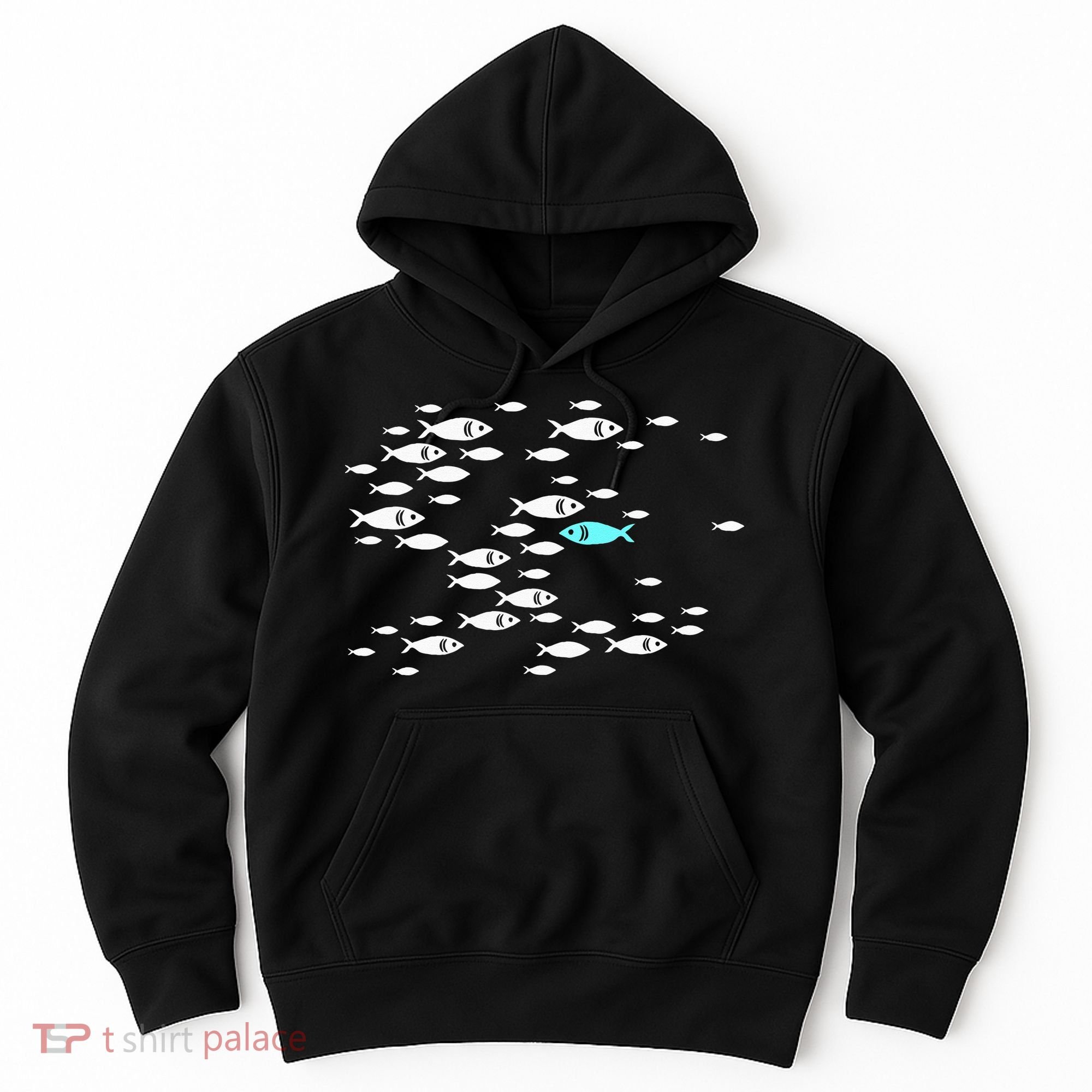 Fish Swim Against The Current In The Sea Hoodie