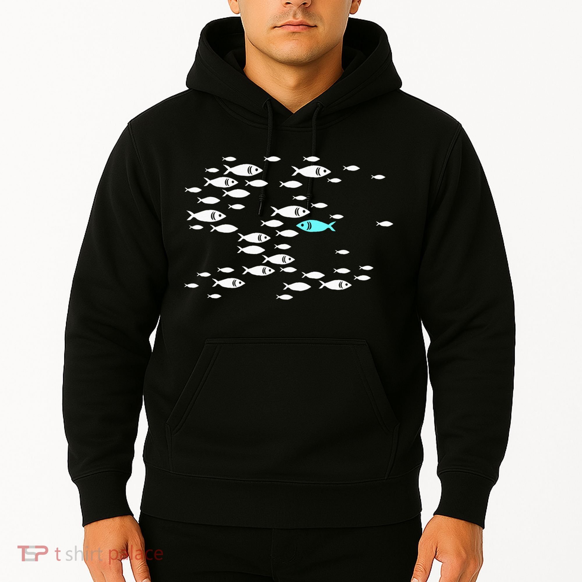 Fish Swim Against The Current In The Sea Hoodie