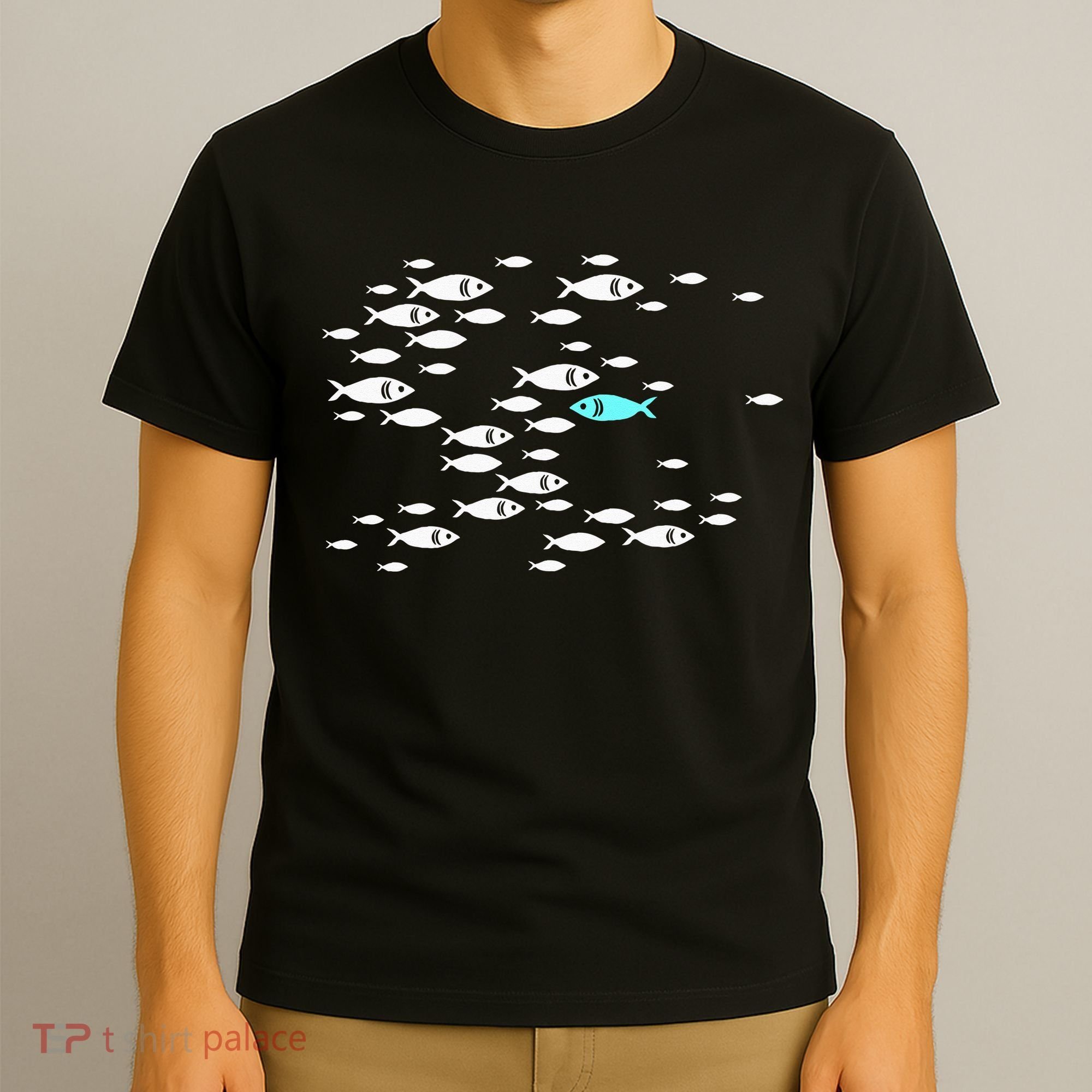 Fish Swim Against The Current In The Sea T-Shirt