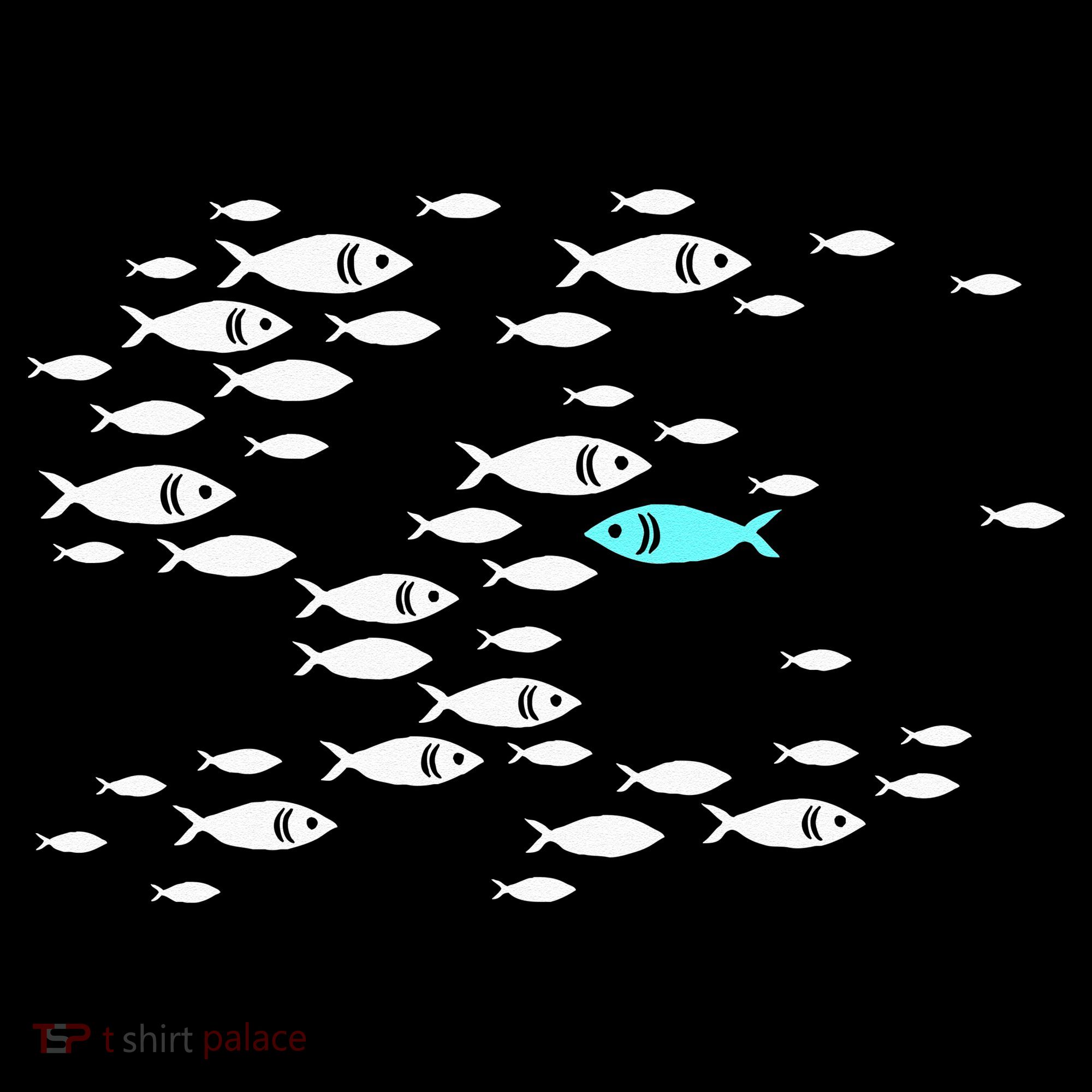 Fish Swim Against The Current In The Sea T-Shirt
