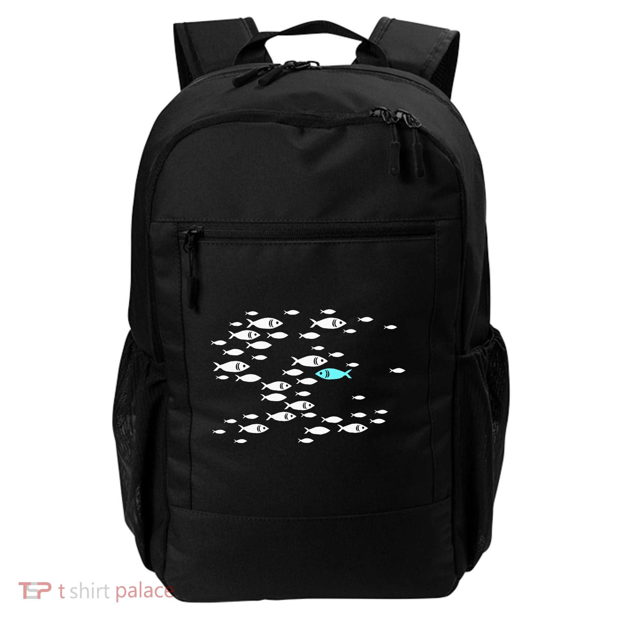 Fish Swim Against The Current In The Sea Backpack
