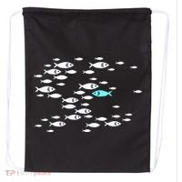Fish Swim Against The Current In The Sea Drawstring Bag thumb 0