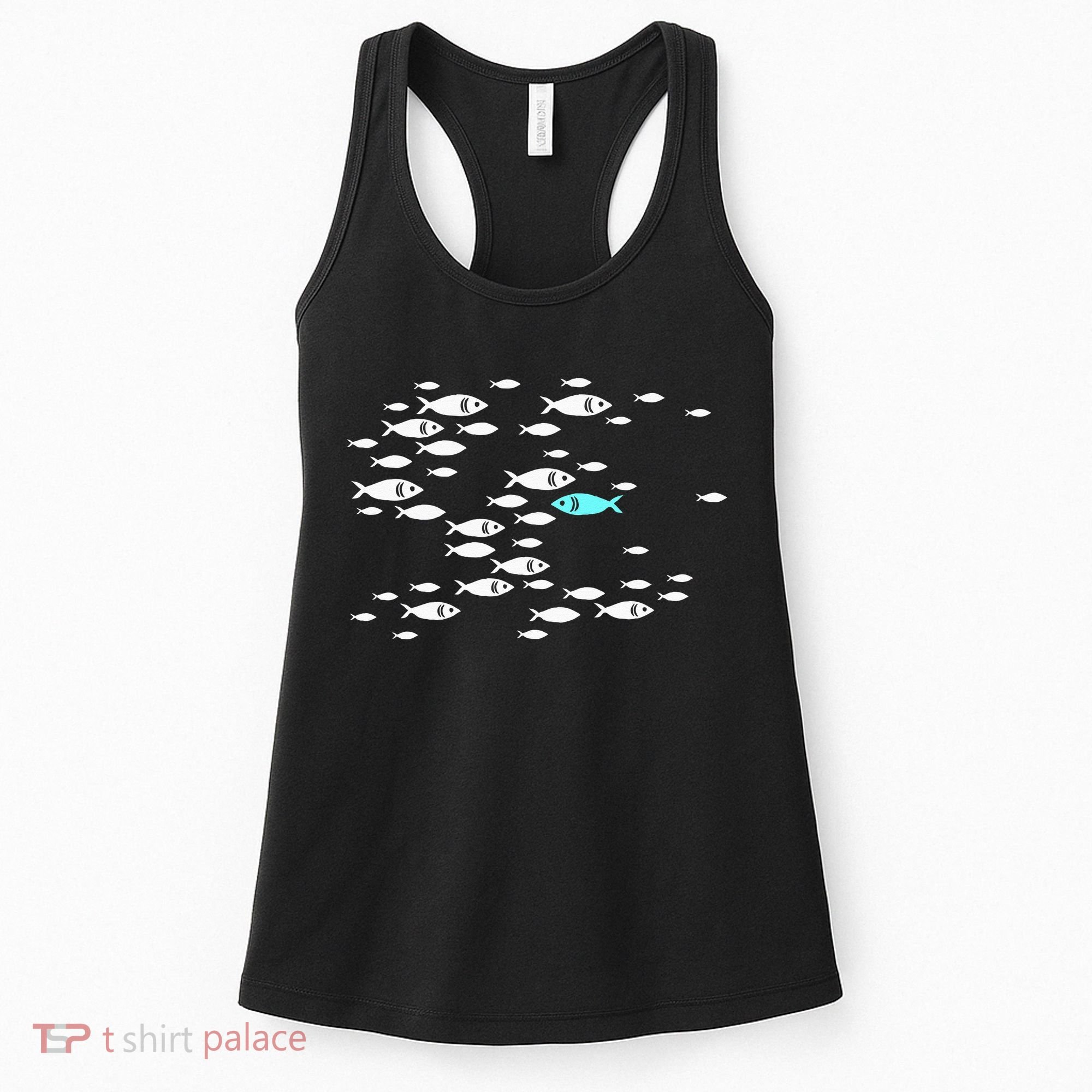 Fish Swim Against The Current In The Sea Women's Tank Top
