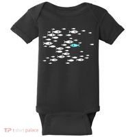 Fish Swim Against The Current In The Sea Baby Bodysuit thumb 0