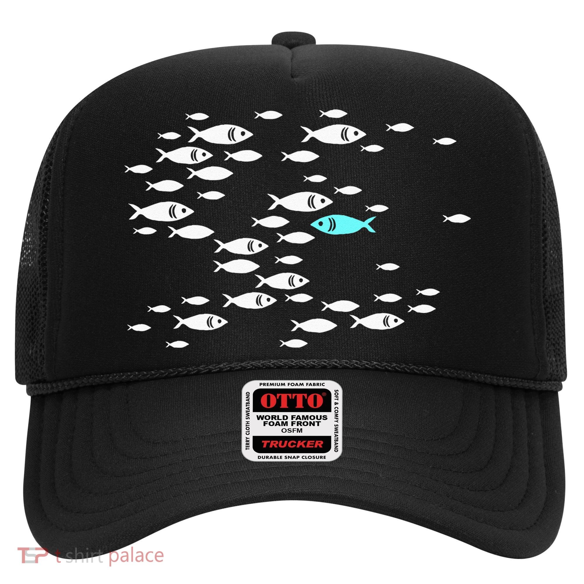 Fish Swim Against The Current In The Sea Hat