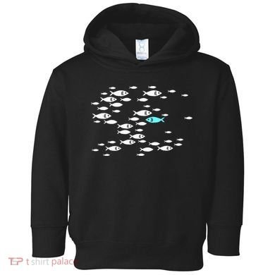 Fish Swim Against The Current In The Sea Toddler Hoodie