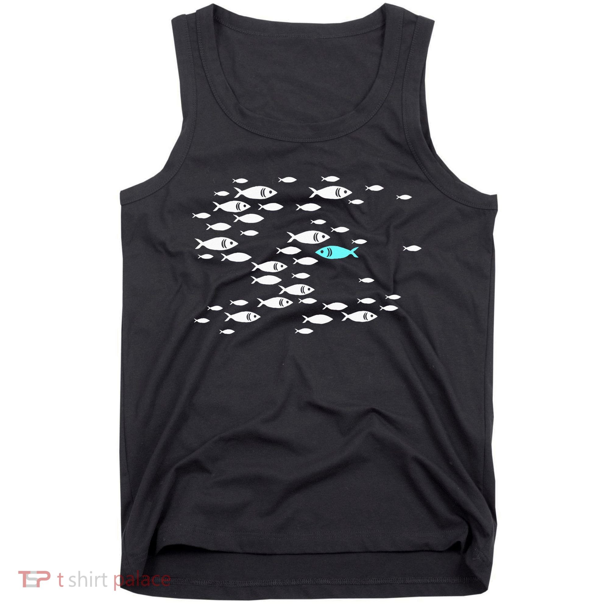 Fish Swim Against The Current In The Sea Tank Top