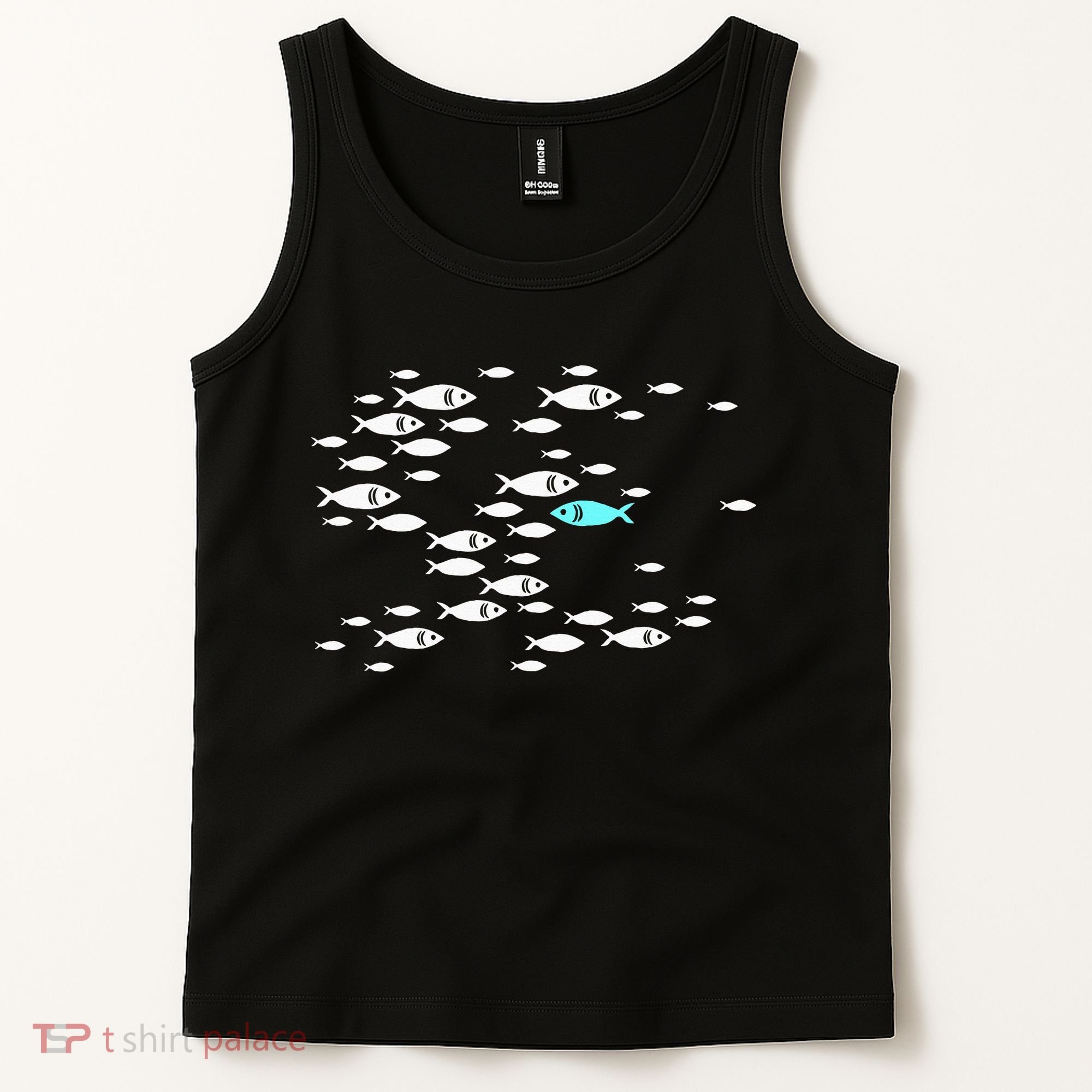 Fish Swim Against The Current In The Sea Tank Top