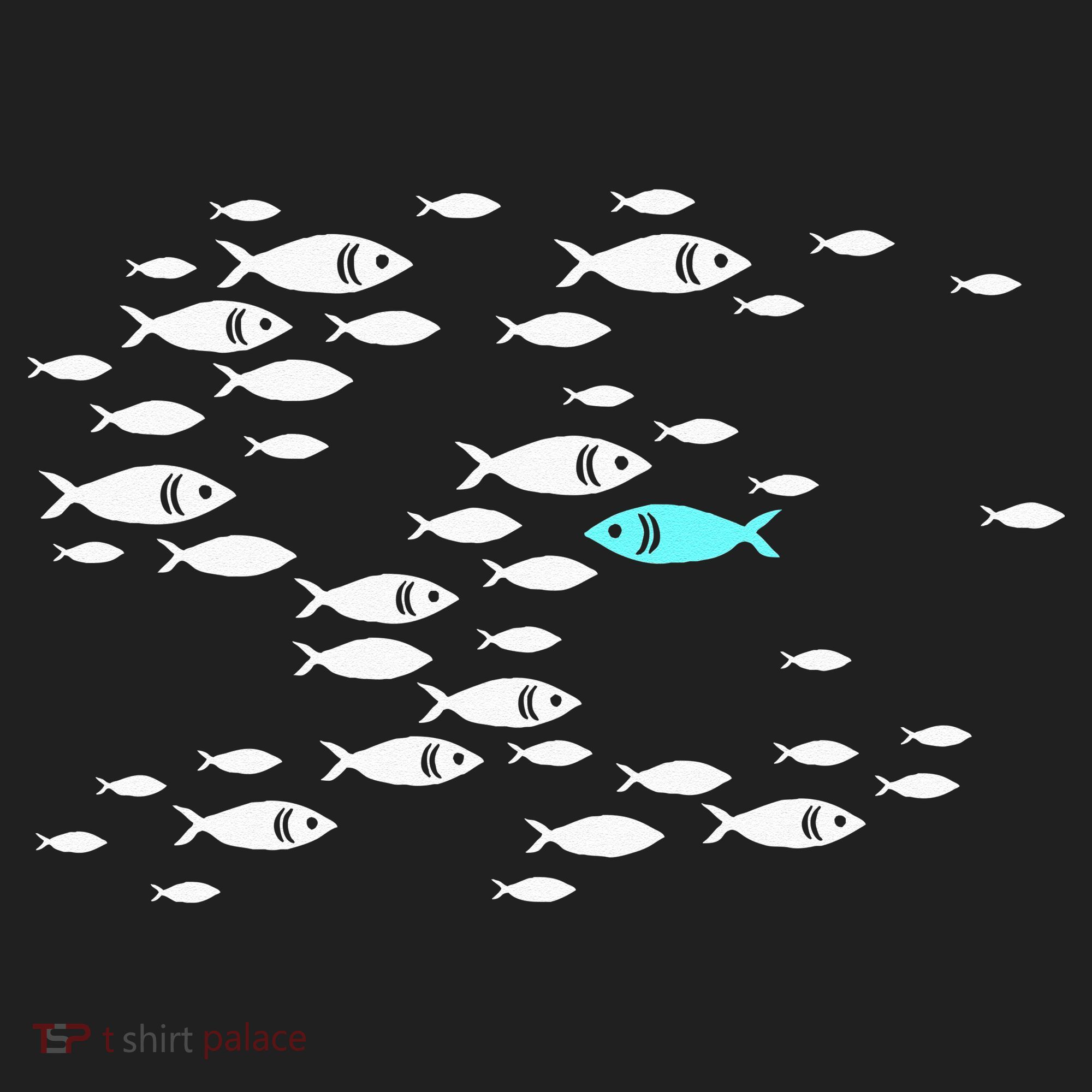 Fish Swim Against The Current In The Sea Golf Towel