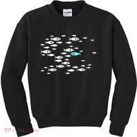 Fish Swim Against The Current In The Sea Kids Sweatshirt thumb 0