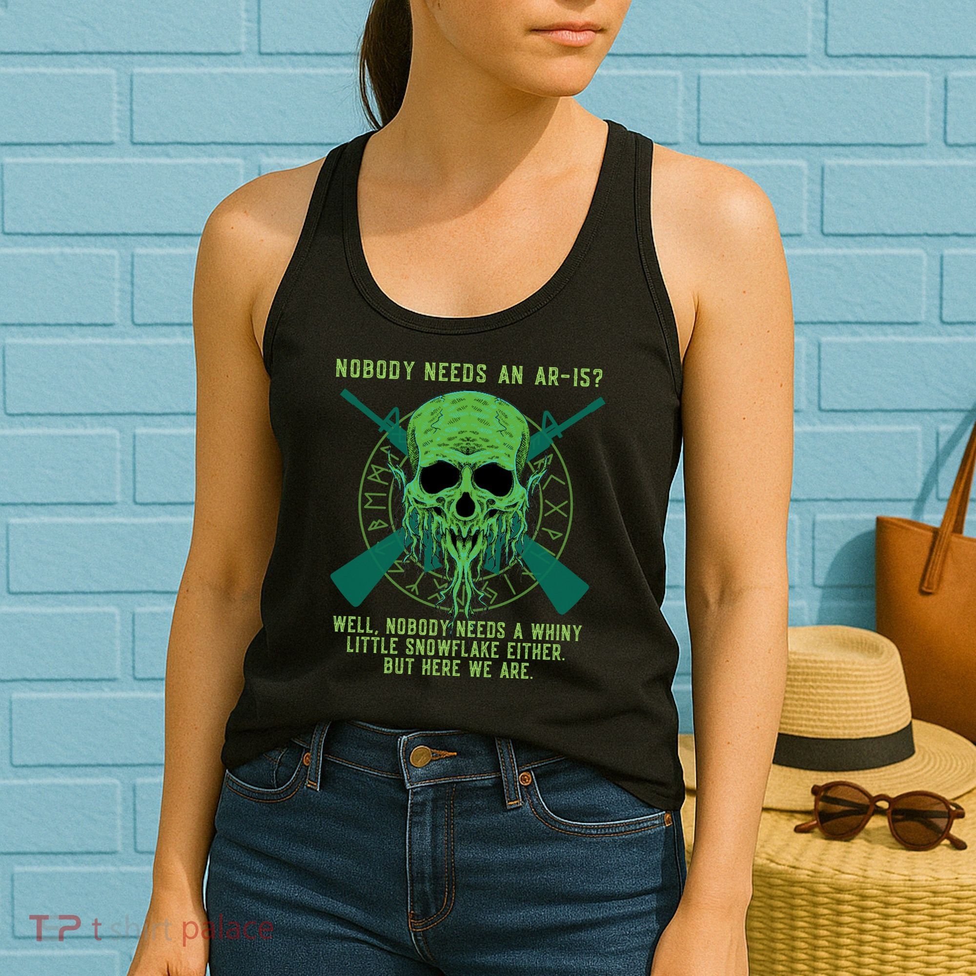 Funny Second Amendment Gun Rights Anti Woke MAGA Conservative Women's Tank Top