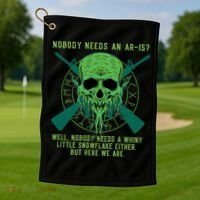 Funny Second Amendment Gun Rights Anti Woke MAGA Conservative Golf Towel thumb 1