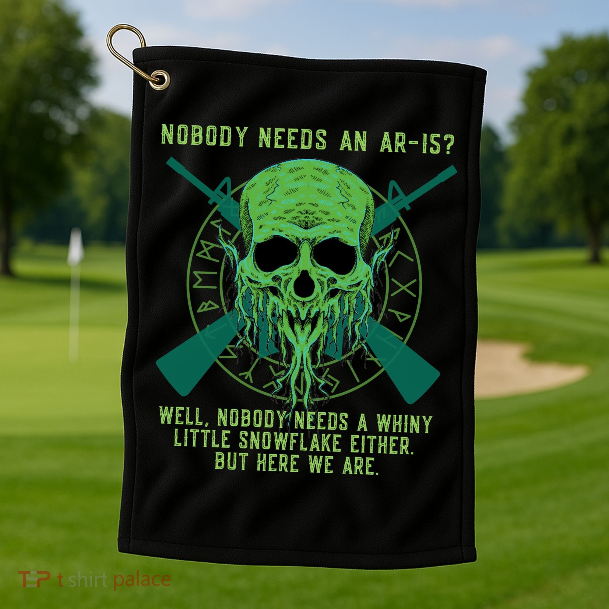 Funny Second Amendment Gun Rights Anti Woke MAGA Conservative Golf Towel