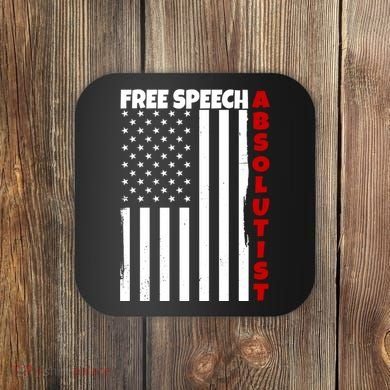 Free Speech Absolutist American Flag Coaster
