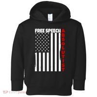 Free Speech Absolutist American Flag Toddler Hoodie thumb 0