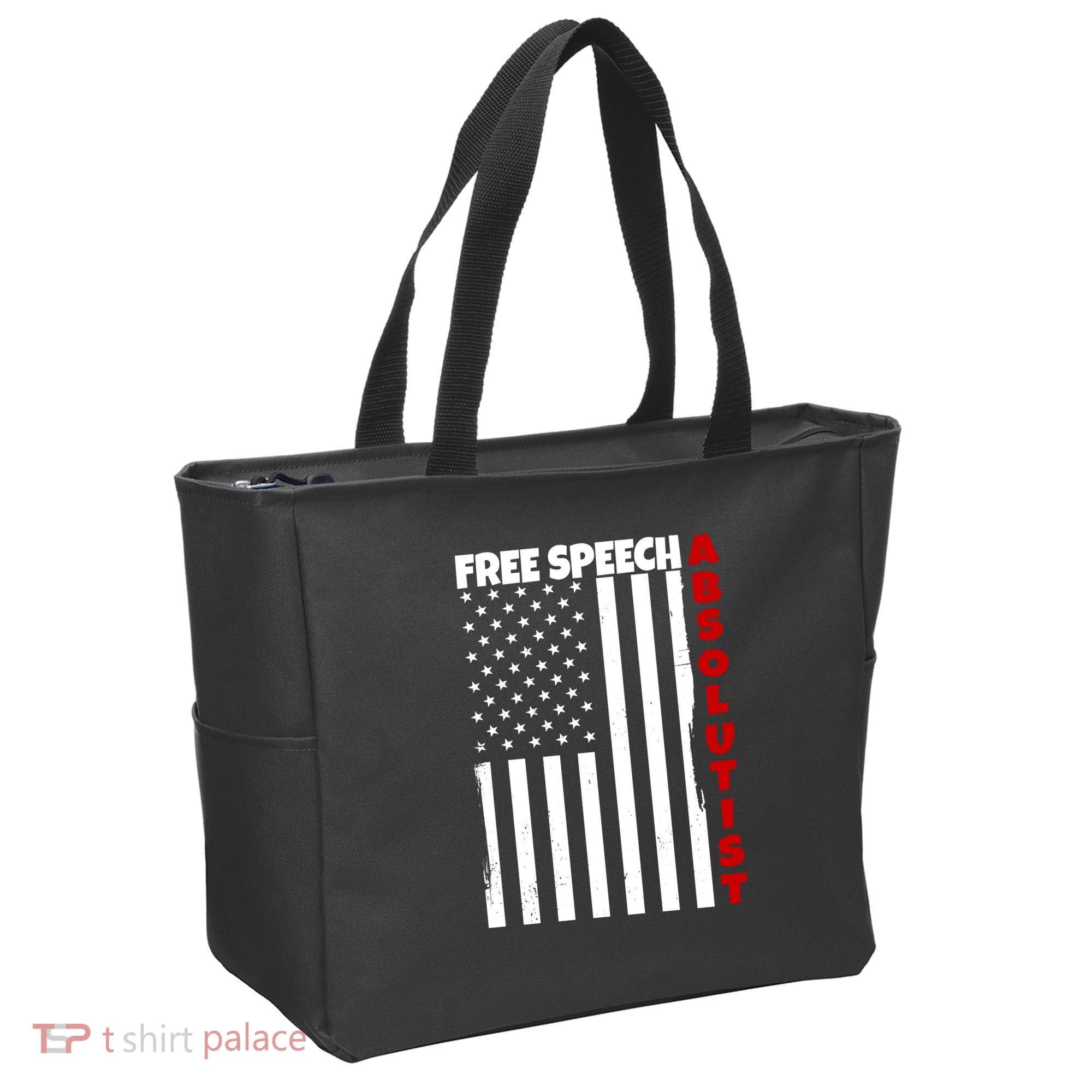 Free Speech Absolutist American Flag Tote Bag