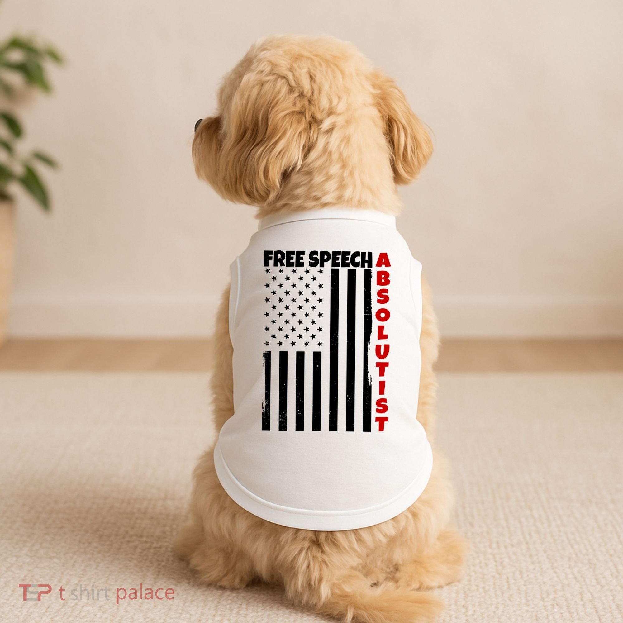 Free Speech Absolutist American Flag Doggie Tank