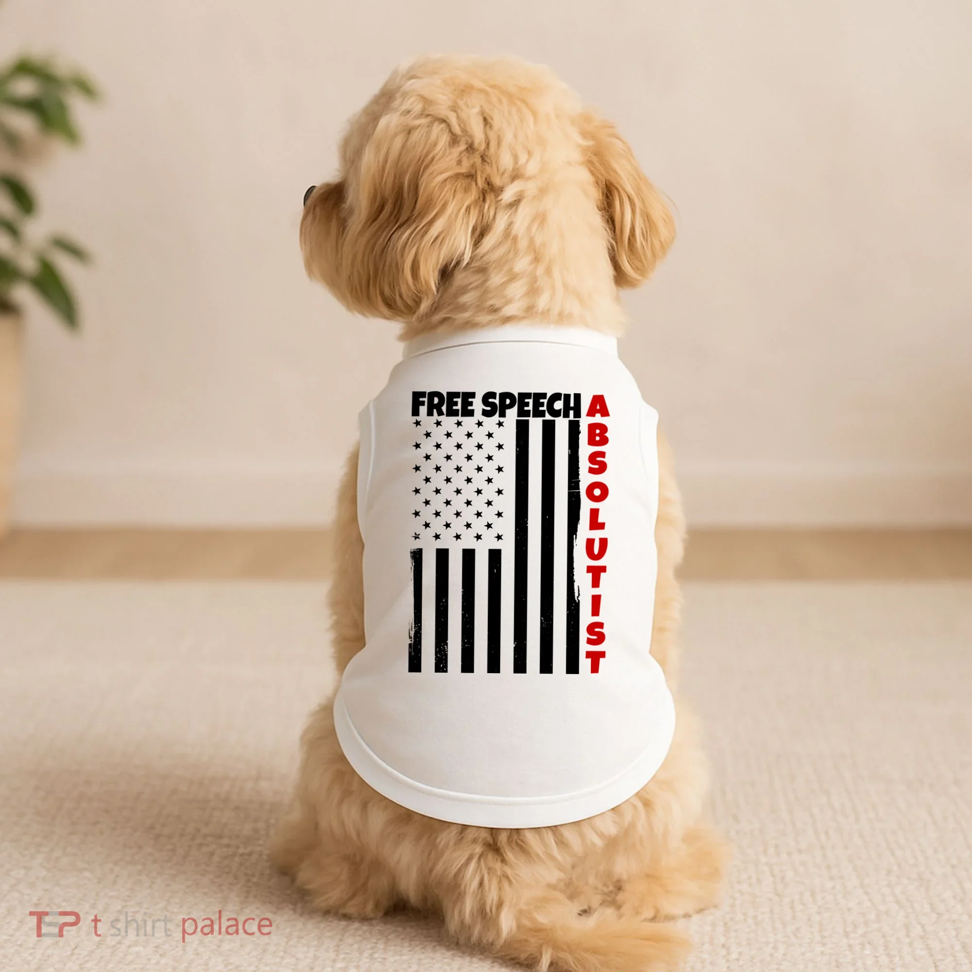 Free Speech Absolutist American Flag Doggie Tank