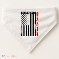 Free Speech Absolutist American Flag USA-Made Doggie Bandana thumb 0