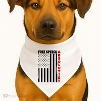 Free Speech Absolutist American Flag USA-Made Doggie Bandana thumb 1