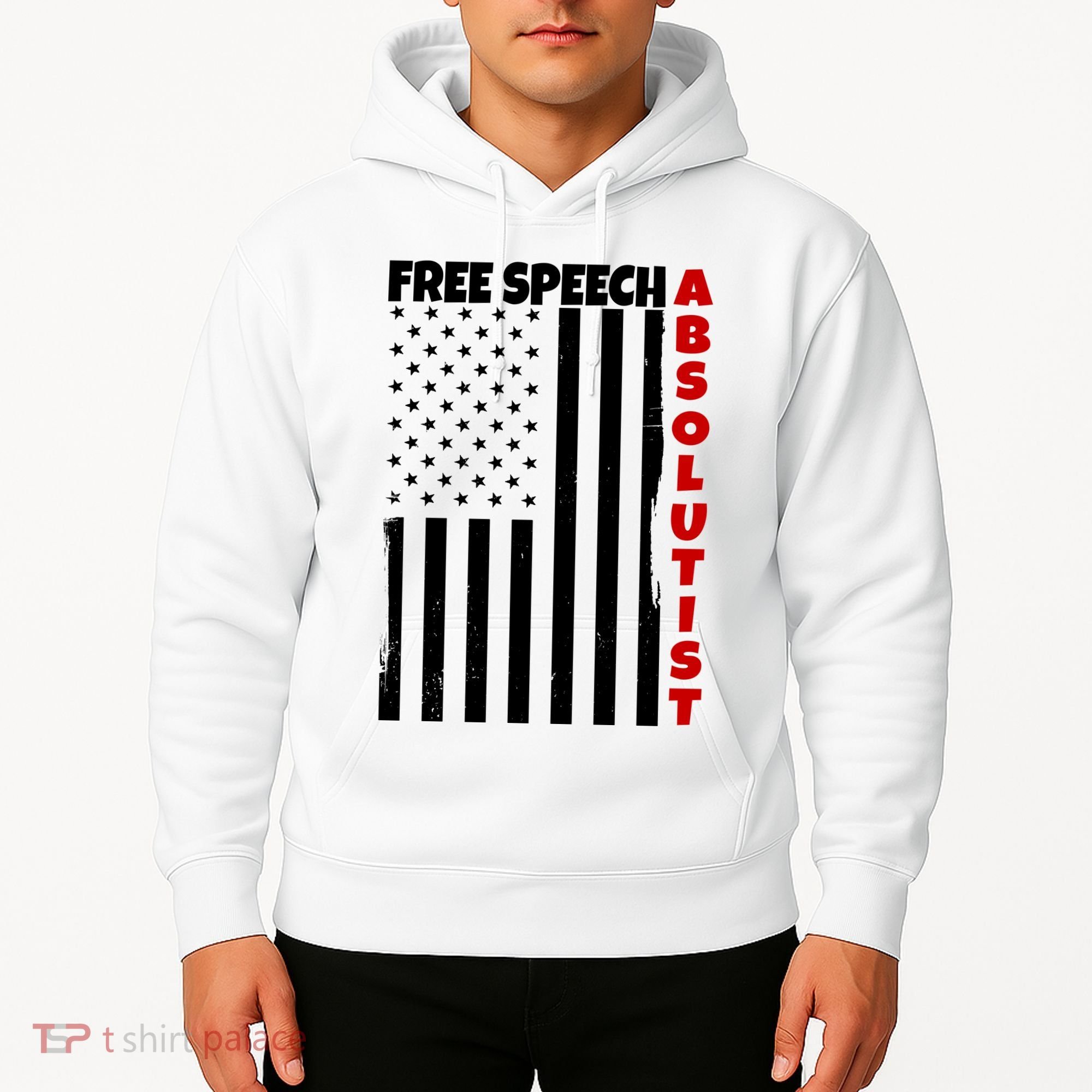 Free Speech Absolutist American Flag Hoodie