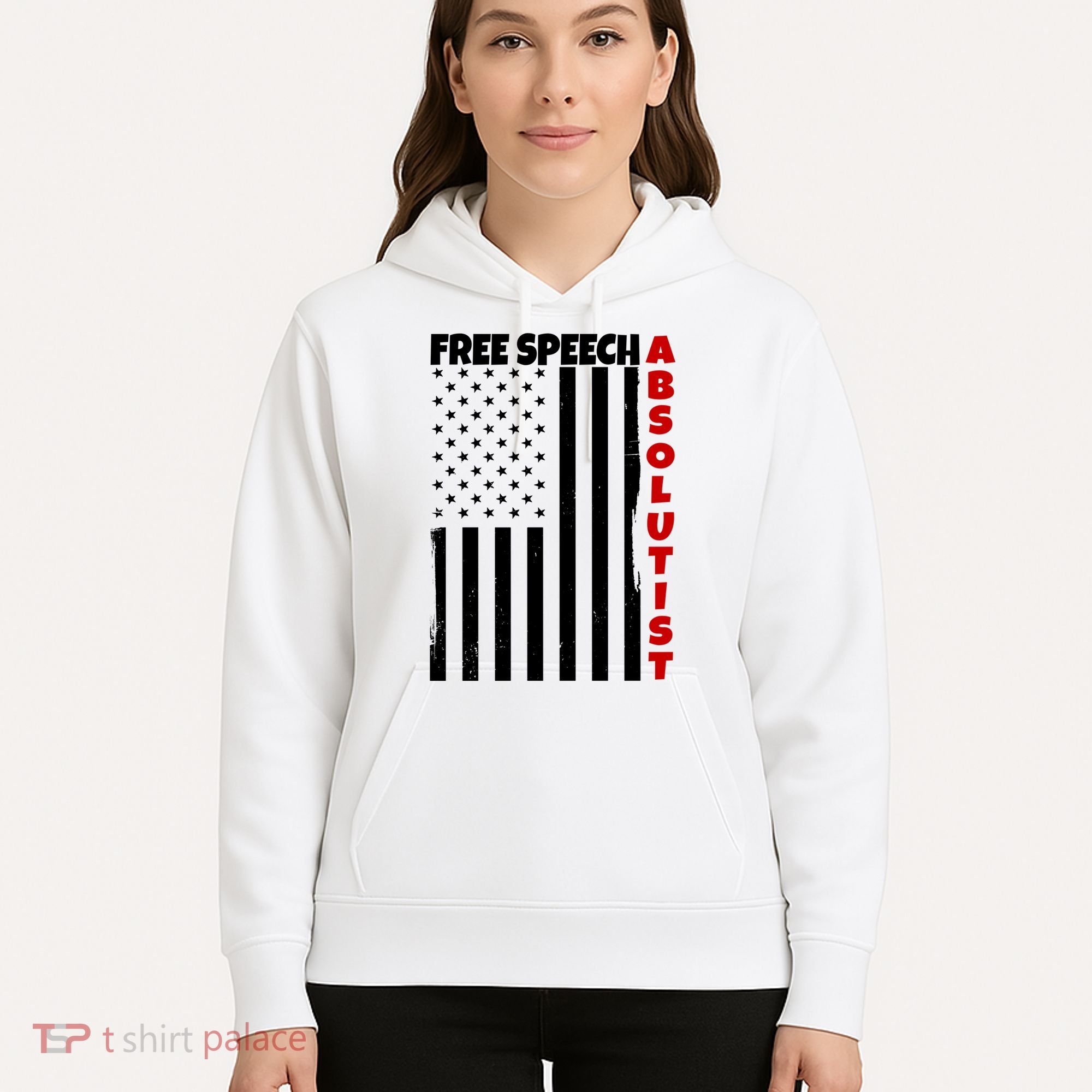 Free Speech Absolutist American Flag Hoodie