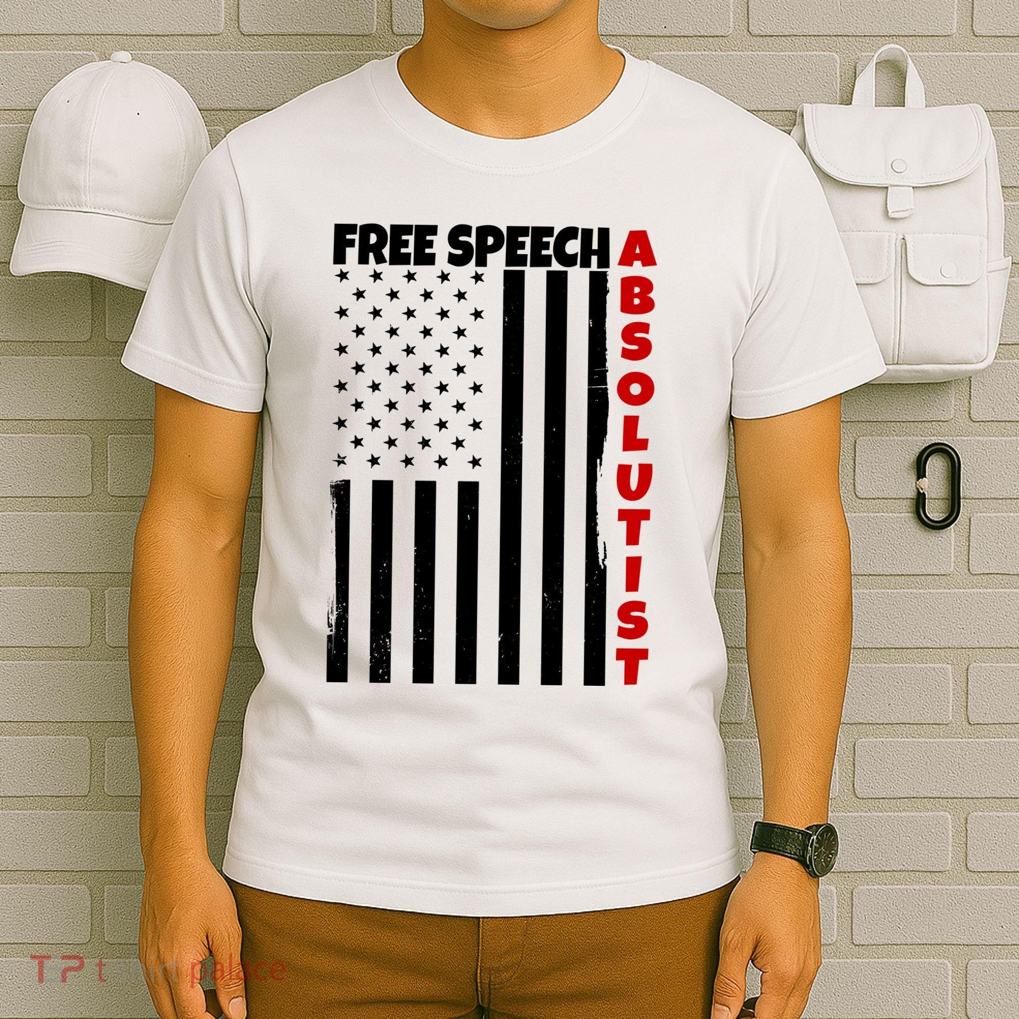 Free Speech Absolutist American Flag T-Shirt