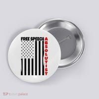 Free Speech Absolutist American Flag Button thumb 0