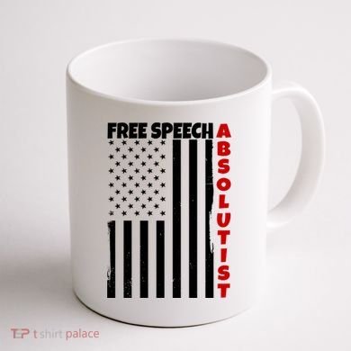 Free Speech Absolutist American Flag Coffee Mug back