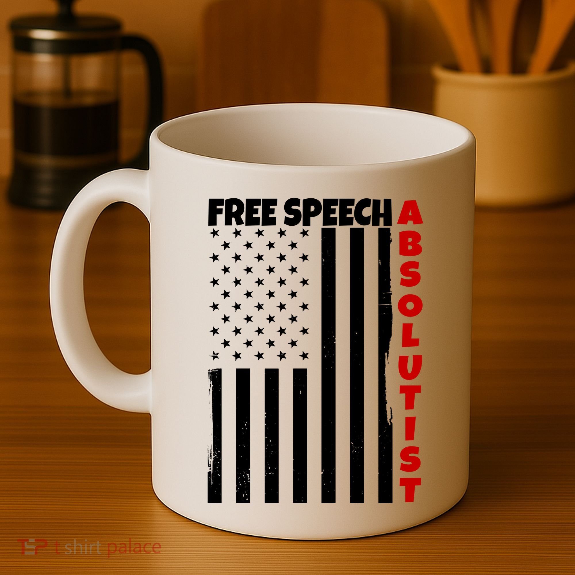 Free Speech Absolutist American Flag Coffee Mug