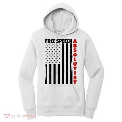 Free Speech Absolutist American Flag Women's Hoodie