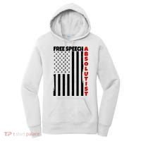 Free Speech Absolutist American Flag Women's Hoodie thumb 0